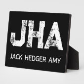MINIMALISTISCHE WITTE DRIELETTERIGE MONOGRAMMANAAM FOTOPLAAT (Zijkant)