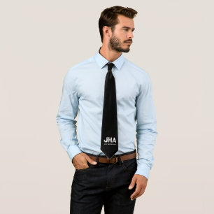MINIMALISTISCHE WITTE DRIELETTERIGE MONOGRAMMANAAM STROPDAS