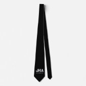MINIMALISTISCHE WITTE DRIELETTERIGE MONOGRAMMANAAM STROPDAS (Voorkant)