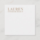 Minimalistische witte eenvoudige elegante interieu vierkante visitekaartje (Voorkant)