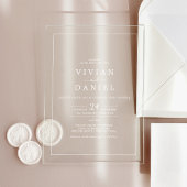 Minimalistische witte elegante moderne eenvoudige  acryl uitnodigingen