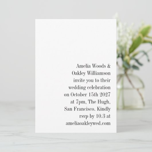 Minimalistische witte elegante stijlvolle moderne  kaart (Staand voorkant)