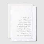 Minimalistische witte elegante stijlvolle moderne vellum uitnodigingen (Offset)