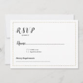 Minimalistische witte en gouden kalligrafie RSVP Kaart (Voorkant)