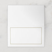 Minimalistische witte en gouden trouwplaatskaart plaatskaartje (Buitenkant ongevouwen)