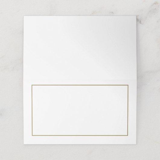 Minimalistische witte en gouden trouwplaatskaart plaatskaartje (Buitenkant ongevouwen)
