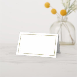 Minimalistische witte en gouden trouwplaatskaart plaatskaartje