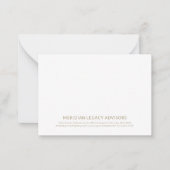 Minimalistische witte en gouden typografie notitiekaartje (Voorkant)