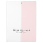 Minimalistische witte en roze geometrische vormen  klembord (Achterkant)