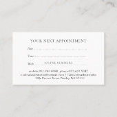 Minimalistische witte en zwarte afspraakkaart afsprakenkaartje (Achterkant)