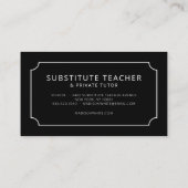 Minimalistische witte en zwarte elegante ticketgre visitekaartje (Achterkant)