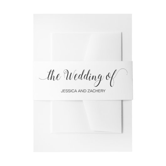 Minimalistische witte en zwarte kalligrafie bruilo uitnodigingen wikkel (Voorkant Voorbeeld)