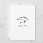 Minimalistische witte en zwarte save-the-date kaart (Achterkant)