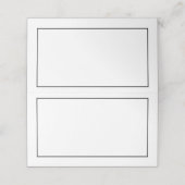 Minimalistische witte en zwarte trouwplaatskaarten plaatskaartje (Buitenkant ongevouwen)