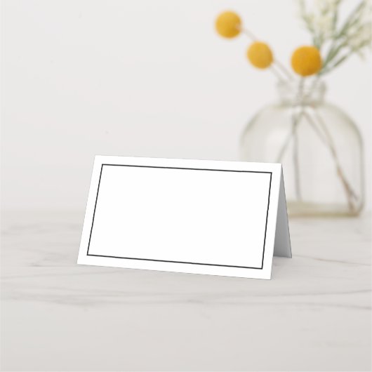 Minimalistische witte en zwarte trouwplaatskaarten plaatskaartje (Voorkant)