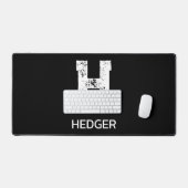 MINIMALISTISCHE WITTE ENKELE LETTER MONOGRAM NAAM BUREAUMAT (Keyboard & Muis)