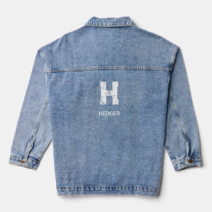 MINIMALISTISCHE WITTE ENKELE LETTER MONOGRAM NAAM DENIM JACKET