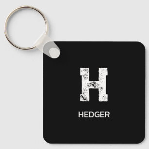 MINIMALISTISCHE WITTE ENKELE LETTER MONOGRAM NAAM SLEUTELHANGER