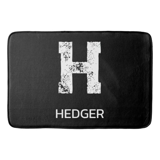 MINIMALISTISCHE WITTE ENKELVOUDIGE LETTER MONOGRAM BADMAT (Voorkant)
