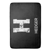 MINIMALISTISCHE WITTE ENKELVOUDIGE LETTER MONOGRAM BADMAT (Voorkant Verticaal)