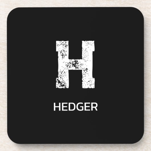 MINIMALISTISCHE WITTE ENKELVOUDIGE LETTER MONOGRAM BIER ONDERZETTER (Voorkant)