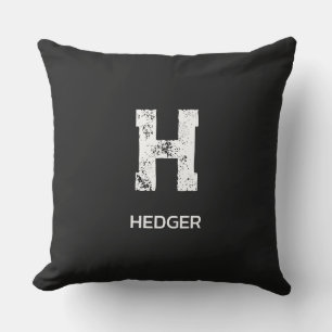 MINIMALISTISCHE WITTE ENKELVOUDIGE LETTER MONOGRAM BUITENKUSSEN