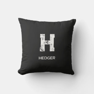 MINIMALISTISCHE WITTE ENKELVOUDIGE LETTER MONOGRAM BUITENKUSSEN