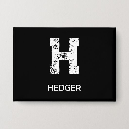 MINIMALISTISCHE WITTE ENKELVOUDIGE LETTER MONOGRAM BUTTON (Voorkant)