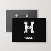 MINIMALISTISCHE WITTE ENKELVOUDIGE LETTER MONOGRAM BUTTON (Voorkant / Achterkant)