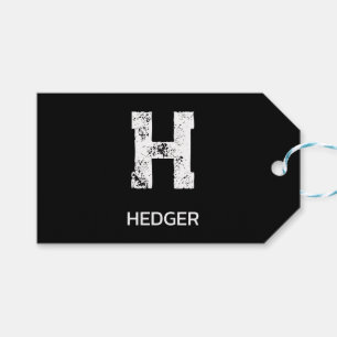 MINIMALISTISCHE WITTE ENKELVOUDIGE LETTER MONOGRAM CADEAULABEL
