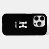 MINIMALISTISCHE WITTE ENKELVOUDIGE LETTER MONOGRAM Case-Mate iPhone CASE (Achterkant (horizontaal))