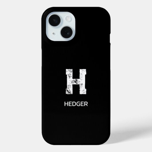 MINIMALISTISCHE WITTE ENKELVOUDIGE LETTER MONOGRAM Case-Mate iPhone CASE (Achterkant)