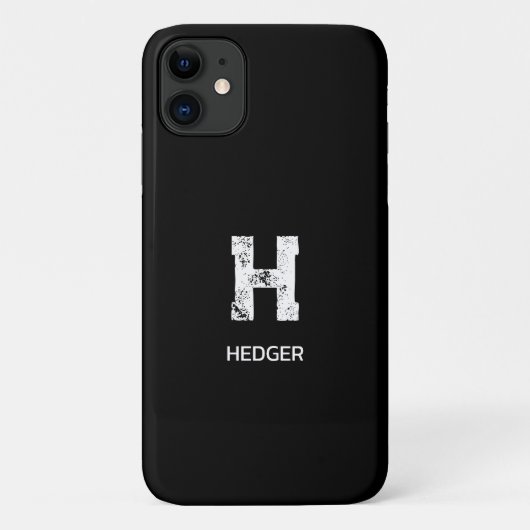 MINIMALISTISCHE WITTE ENKELVOUDIGE LETTER MONOGRAM Case-Mate iPhone CASE (Achterkant)