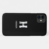 MINIMALISTISCHE WITTE ENKELVOUDIGE LETTER MONOGRAM Case-Mate iPhone CASE (Achterkant (horizontaal))