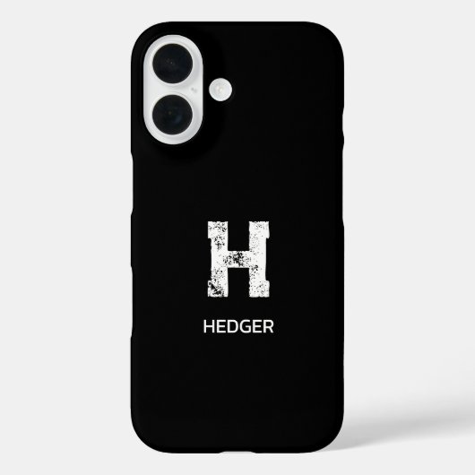 MINIMALISTISCHE WITTE ENKELVOUDIGE LETTER MONOGRAM Case-Mate iPhone CASE (Achterkant)