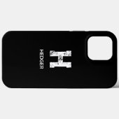 MINIMALISTISCHE WITTE ENKELVOUDIGE LETTER MONOGRAM Case-Mate iPhone CASE (Achterkant (horizontaal))