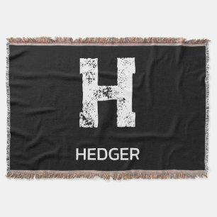 MINIMALISTISCHE WITTE ENKELVOUDIGE LETTER MONOGRAM DEKEN