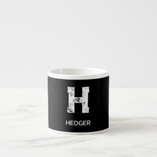 MINIMALISTISCHE WITTE ENKELVOUDIGE LETTER MONOGRAM ESPRESSO KOP