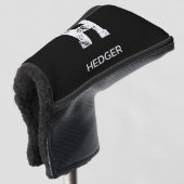 MINIMALISTISCHE WITTE ENKELVOUDIGE LETTER MONOGRAM GOLFHEADCOVER (3/4 voorkant)
