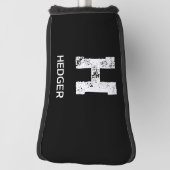 MINIMALISTISCHE WITTE ENKELVOUDIGE LETTER MONOGRAM GOLFHEADCOVER (Draai 90)
