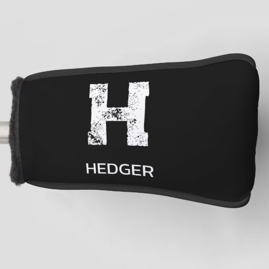 MINIMALISTISCHE WITTE ENKELVOUDIGE LETTER MONOGRAM GOLFHEADCOVER (Voorkant)
