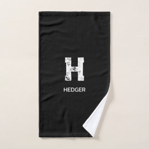 MINIMALISTISCHE WITTE ENKELVOUDIGE LETTER MONOGRAM HANDDOEK
