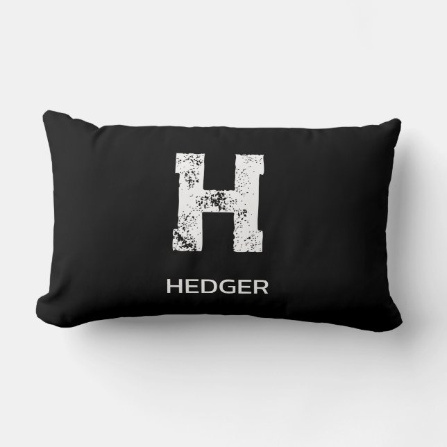 MINIMALISTISCHE WITTE ENKELVOUDIGE LETTER MONOGRAM KUSSEN (Voorkant)