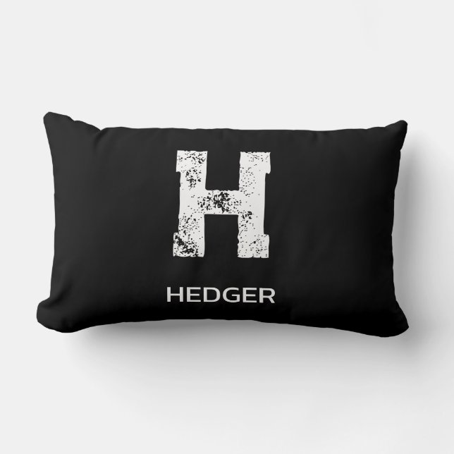 MINIMALISTISCHE WITTE ENKELVOUDIGE LETTER MONOGRAM KUSSEN (Voorkant)