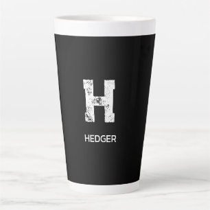 MINIMALISTISCHE WITTE ENKELVOUDIGE LETTER MONOGRAM LATTE MOK