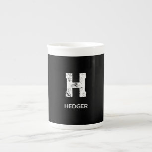 MINIMALISTISCHE WITTE ENKELVOUDIGE LETTER MONOGRAM PORSELEIN KOP