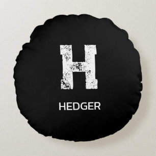 MINIMALISTISCHE WITTE ENKELVOUDIGE LETTER MONOGRAM ROND KUSSEN