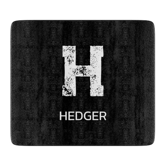 MINIMALISTISCHE WITTE ENKELVOUDIGE LETTER MONOGRAM SNIJPLANK (Voorkant)