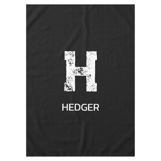 MINIMALISTISCHE WITTE ENKELVOUDIGE LETTER MONOGRAM TAFELKLEED (Voorkant)