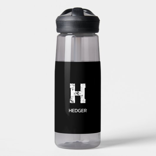 MINIMALISTISCHE WITTE ENKELVOUDIGE LETTER MONOGRAM WATERFLES (Voorkant)